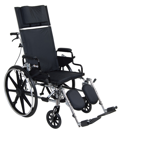 Viper Plus GT Full Reclining Wheelchair - Detachable Full Arm and Elevating Leg Rests 16 Inches - Click Image to Close